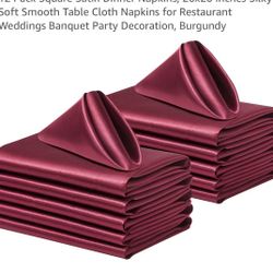 80Pack Square Satin Dinner Napkins, 20x20 Inches