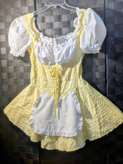 Yellow Gingham Costume Dress Halloween Little Bo Beep