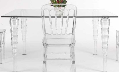 Clear Table 3 FT X 6FT (glass top, acrylic leg)