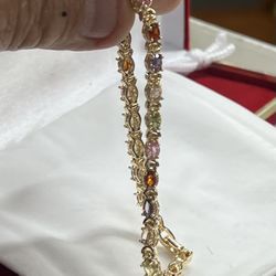 beautiful cubic zirconia multicolor stones women bracelet✨✨✨