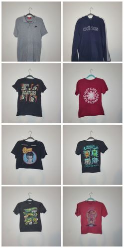 37 shirts and sweater of different sizes