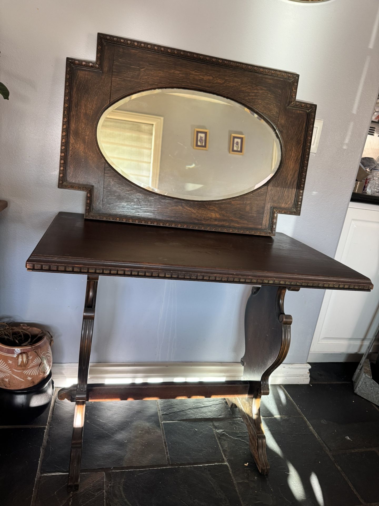 Antique Table And Mirror 