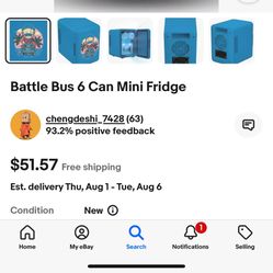 Battle Bus 6 Can mini Fridge