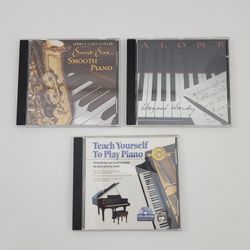 Set Of 3 CD Piano: Sweet Sax Smooth Piano, Alone & Teach Yourself To Play Piano