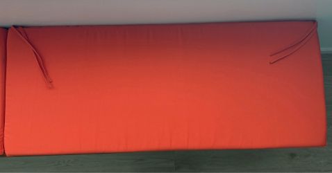 Orange bench cushions