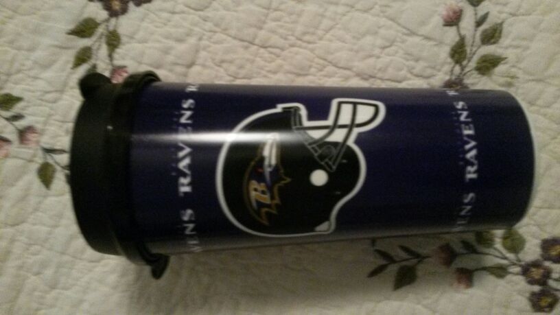 Baltimore Ravens travel cup with lid