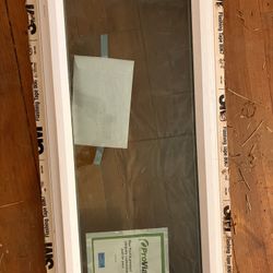  35 1/2 by 17 1/2 white picture window  