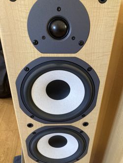 Set of Tannoy Mercury Mx4 and center MxC speakers light maple for