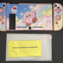 Original Nintendo Switch Model - Kirby theme Switch Covers w/ Screen Protector 