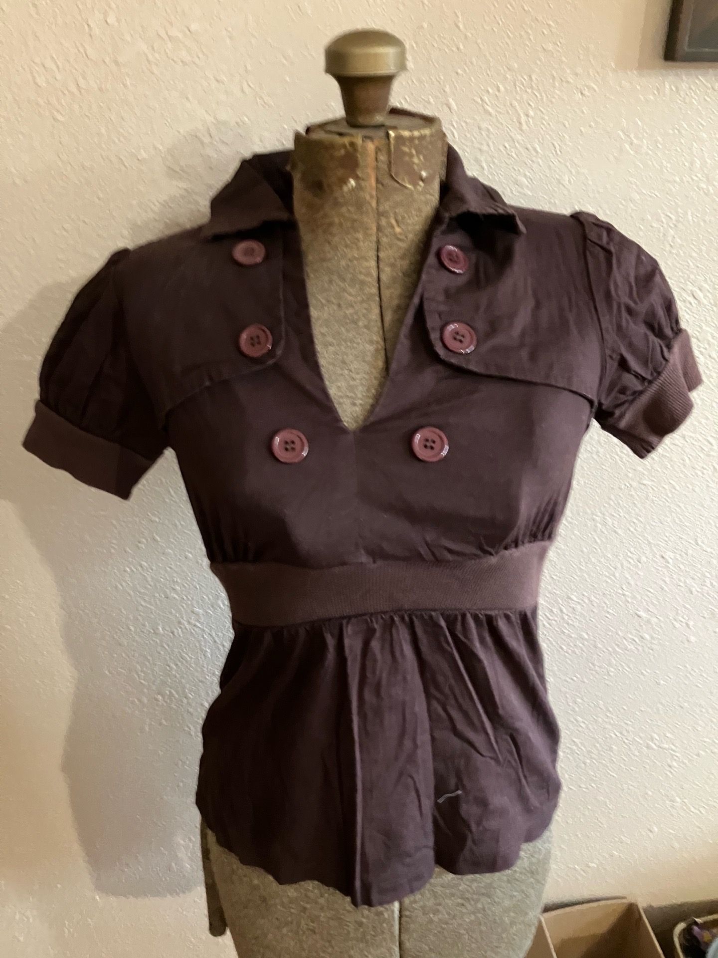 Brown baby doll top
