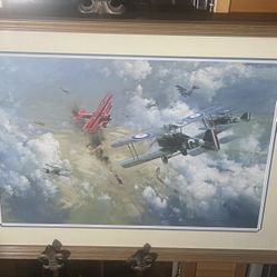 Encounter with the Red Barron Frank Wootton Signed Limited Edition Print Framed