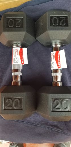 WEIDER RUBBER HEX 20LB DUMBBELL SET, Total of 40LBS -BRAND NEW-