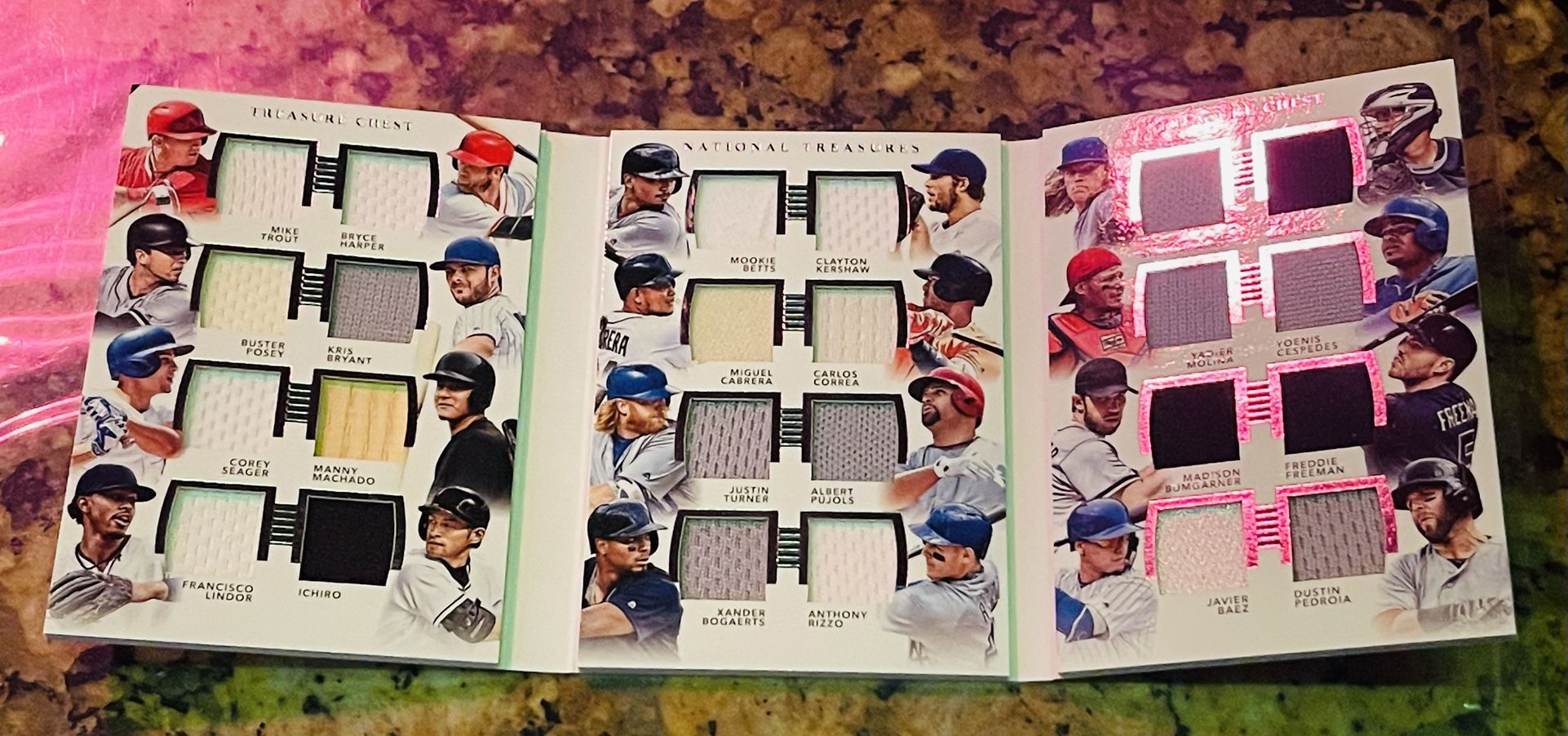 2017 Panini Treasure Chest /99 w/ Trout Harper Ichiro Kershaw 24X Jersey Bat Baseball Booklet