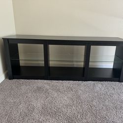 TV Stand for 65 Inch TV, Entertainment Center with Adjustable Glass Shelves