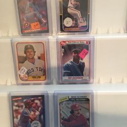 Six old baseball cards