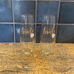 “Bride Squad” Champagne Glasses