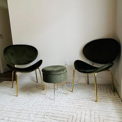 Modern Accent Chairs W/ Ottoman