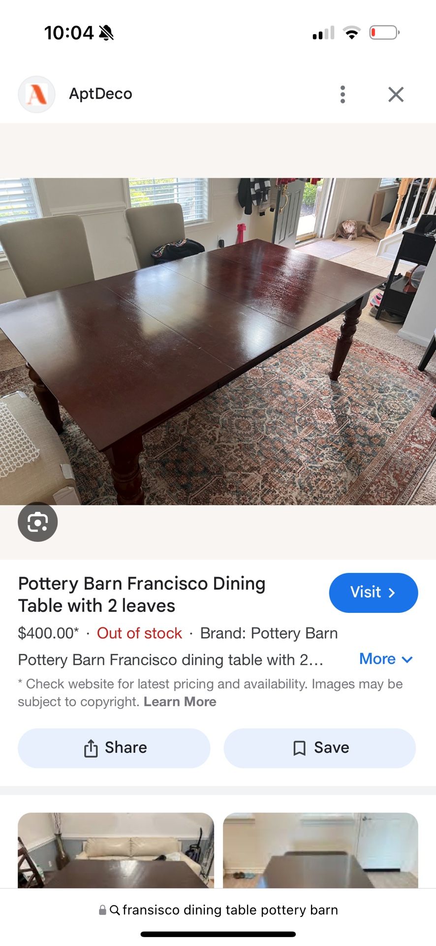 Pottery Barn White Francisco Dining Table Seats 12! 