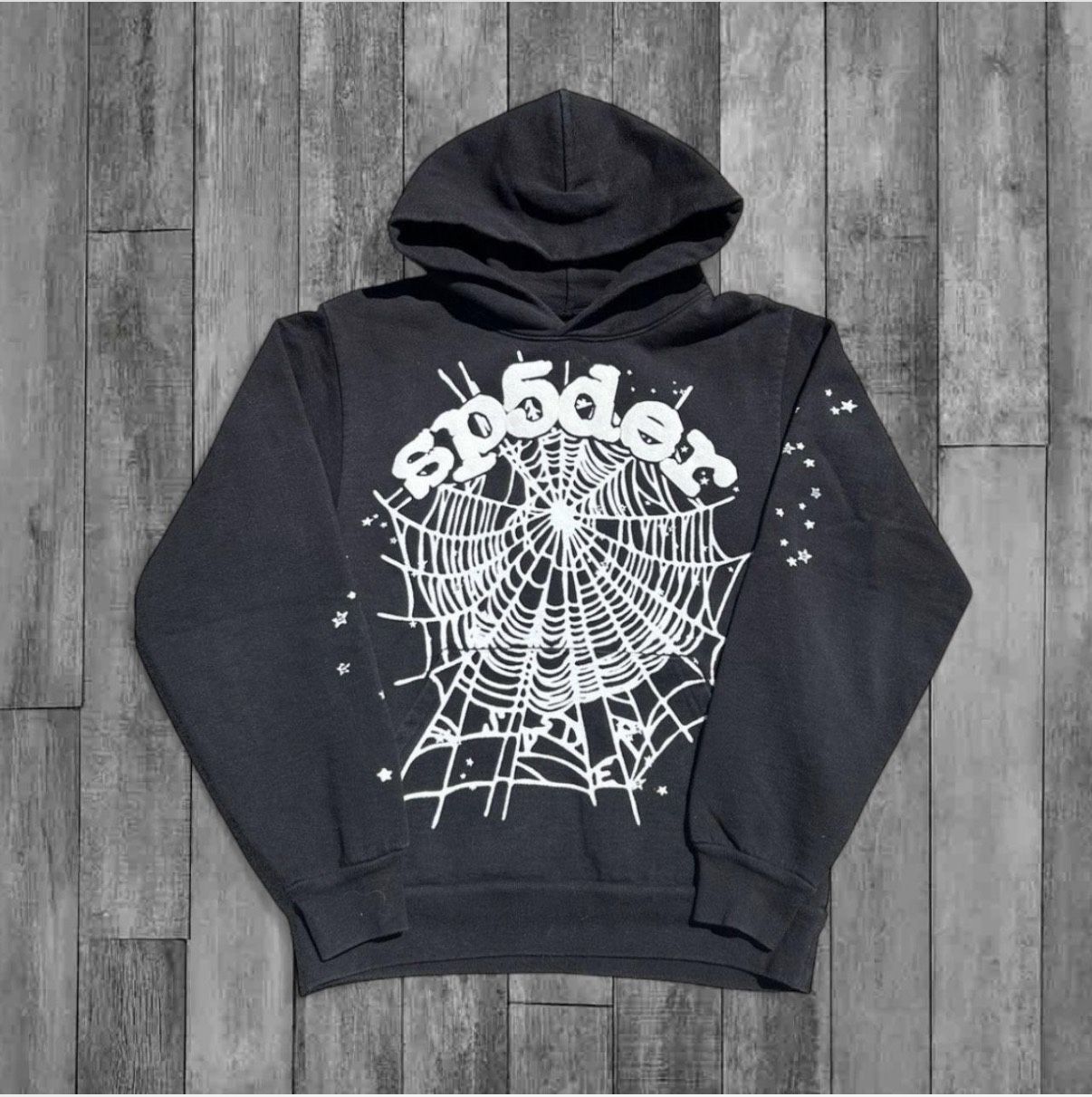 Sp5der Black And White Hoodie