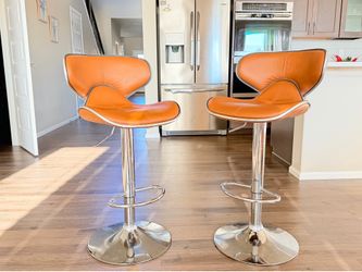 Moving sale - Set of 2 Modern Adjustable Swivel Bar Stools