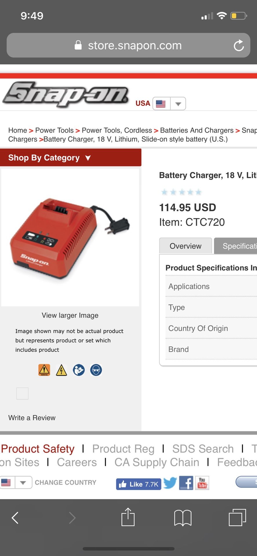 Snap on 18 volt battery online charger