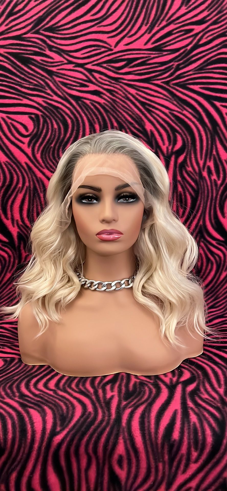 PREMIUM NATURAL LIGHT AND ASH BLONDE WAVY WIG BEAUTIFUL PRE PLUCKED HAIRLINE NATURAL REALISTIC