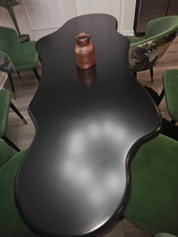 Unique Black Statement Dining Table + EXTRA Tabletop
