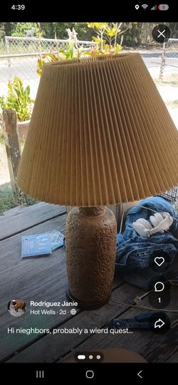 Vintage cork ceramic lamp
