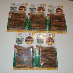 Lot of 5 NEW Natural Healthy Edibles Chew Chicken Flavor