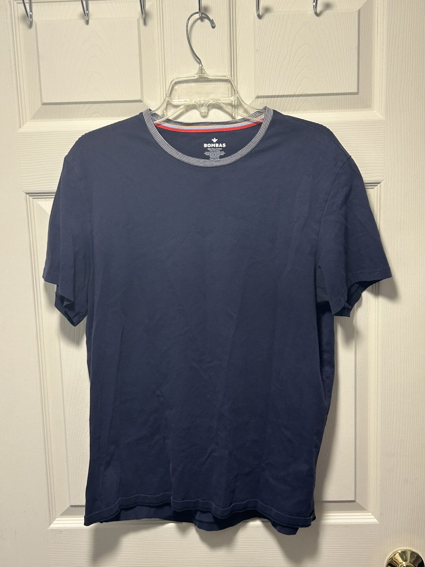 Bombas Shirt Mens Sz L Large Blue Bee Better Pima Cotton Crew Neck T-shirt