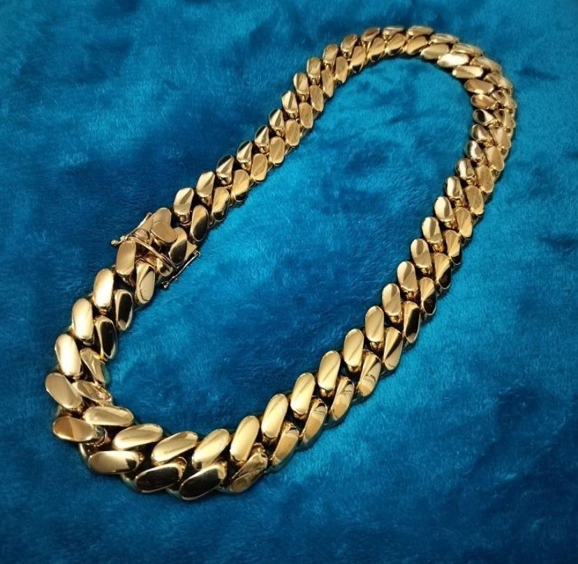 Miami Cuban Link Gold Plated Chain High Quality Premium Polished | 20mm & 24inch