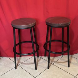 Set of 2 high bar stools