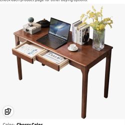 Wood Desk With Drawers 
