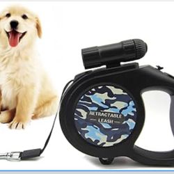 Retractable Dog Leash,Heavy Duty 26 Ft Strong Nylon Tape with LED Light Detachable,Dog Walking Leashfor Medium Large Dogs Up to 110Lbs, Moving Free, O