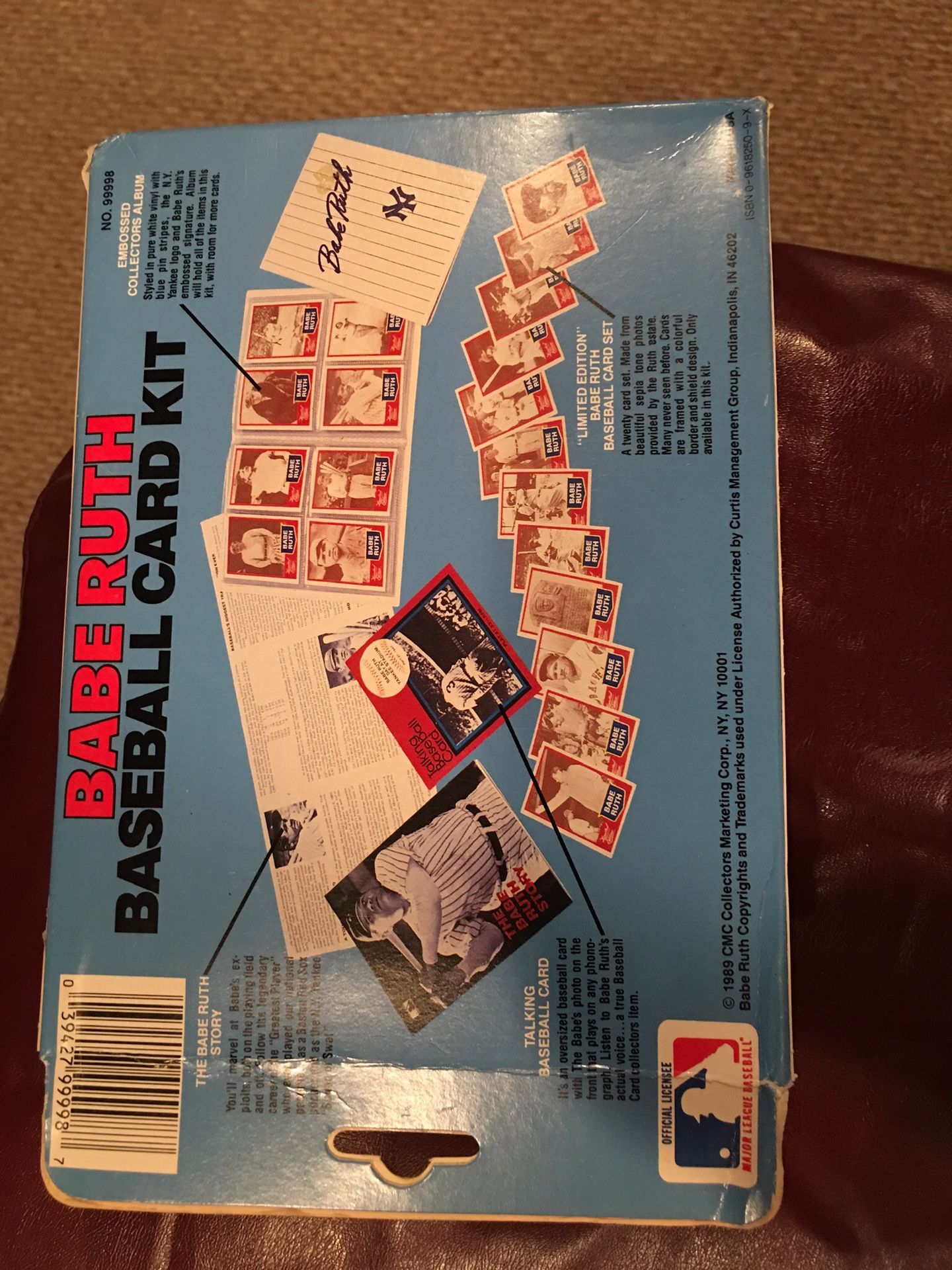NIB 1989 Babe Ruth Baseball Card Kit ! A Talking Card with The Babe  speaking ! A 20