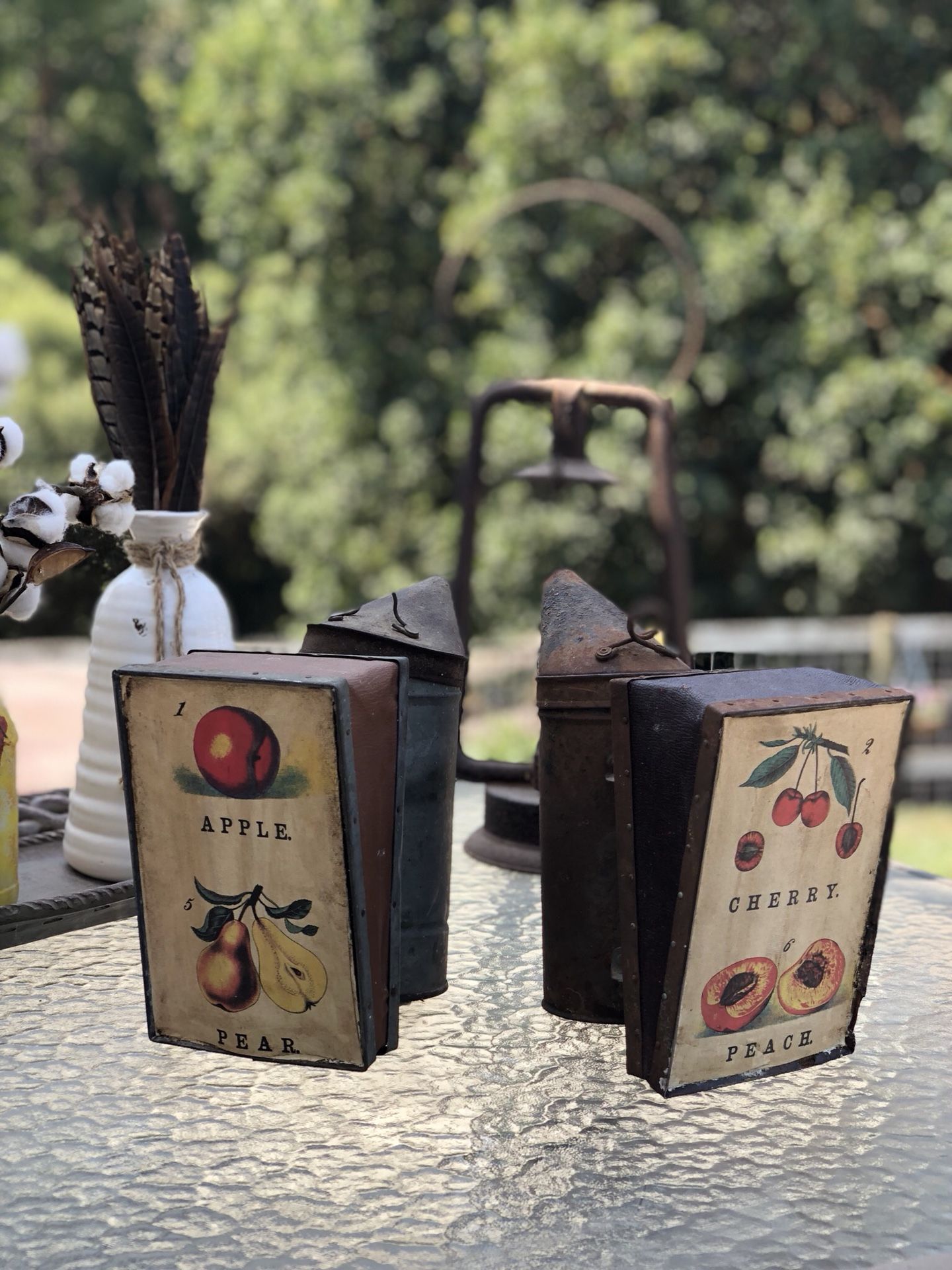 Pair of vintage bee smokers
