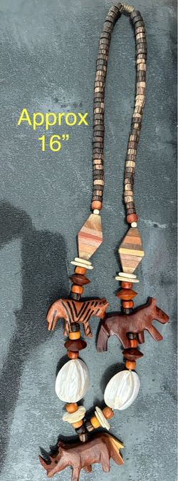 Vintage Hand Crafted Wooden Necklace