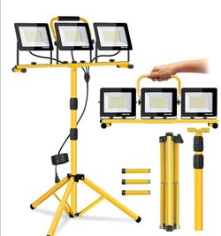 21000 Lumen Work Lights with Stand, 3 Adjustable Heads