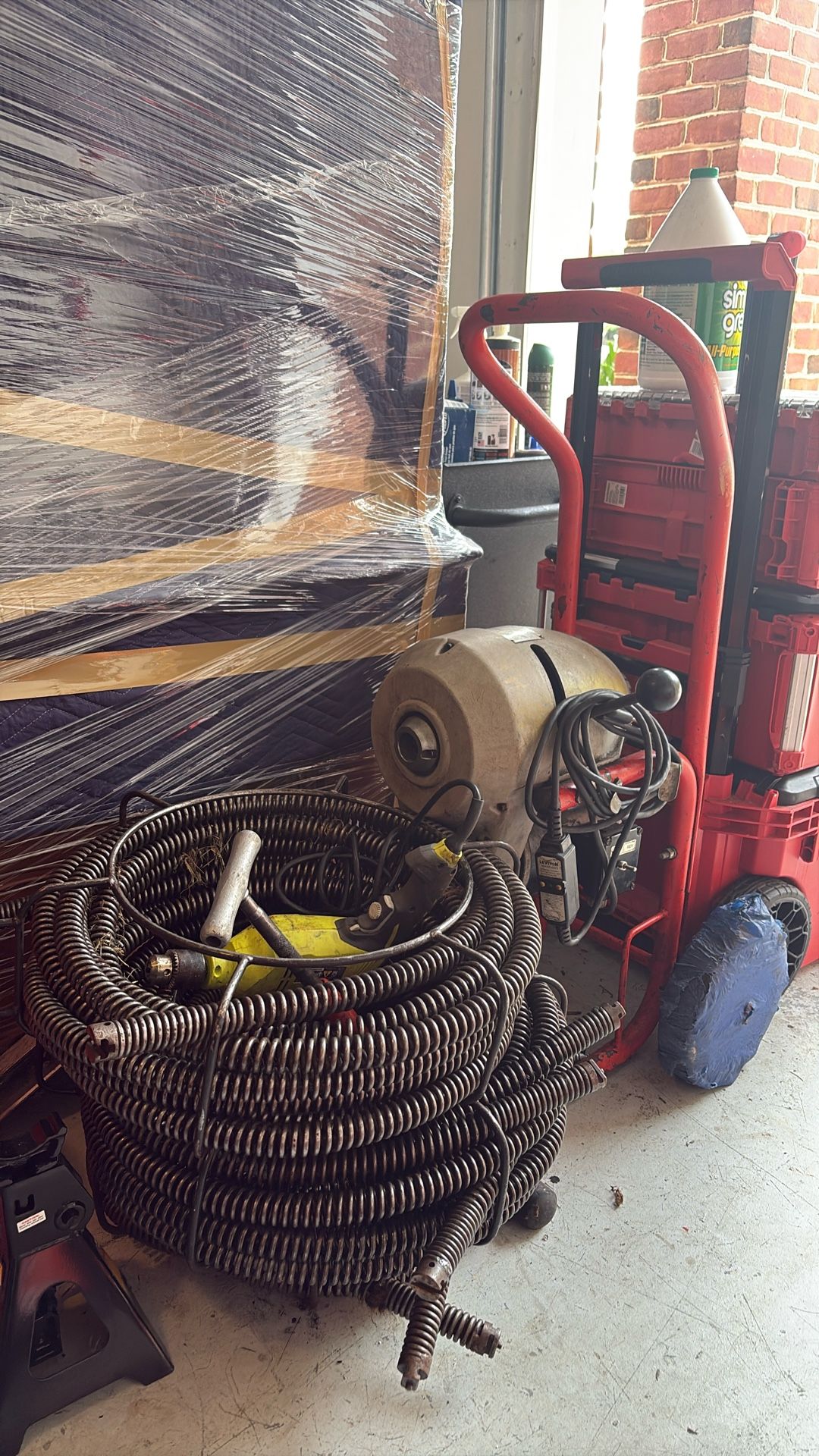 1500 A Main Drain Machine With 120 Feet Of Cable/w Basket Holders