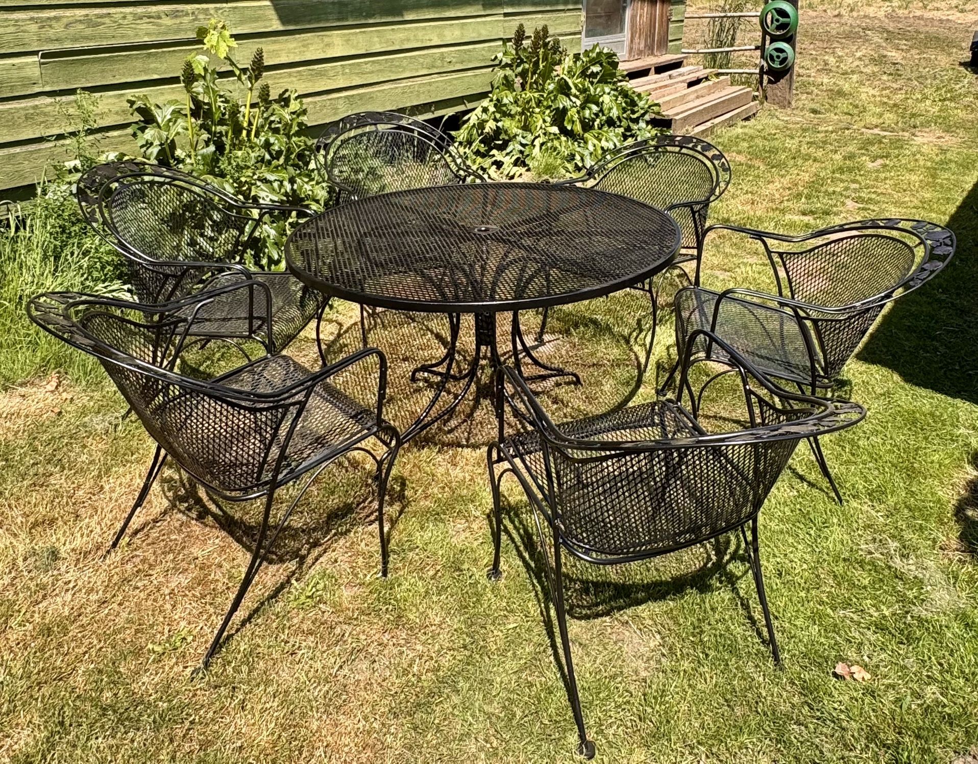 9 Piece Vintage Wrought Iron Patio Set