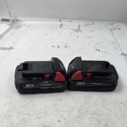 set 2 Milwaukee M18 Red Lithium CP 2.0 Compact Battery Pack 