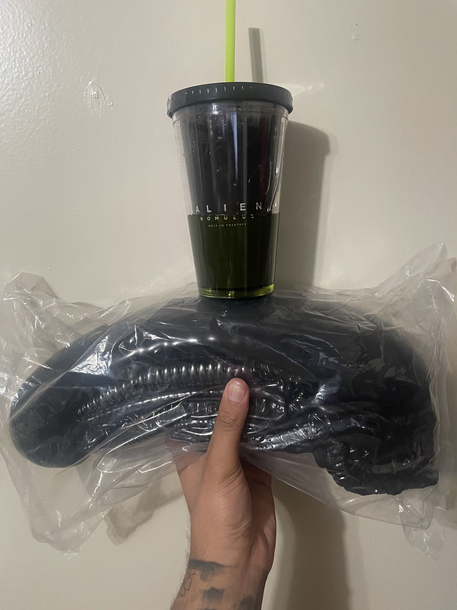 Alien Romulus Cinemark Xenomorph Popcorn Bucket & Green Slime Cup Brand New!