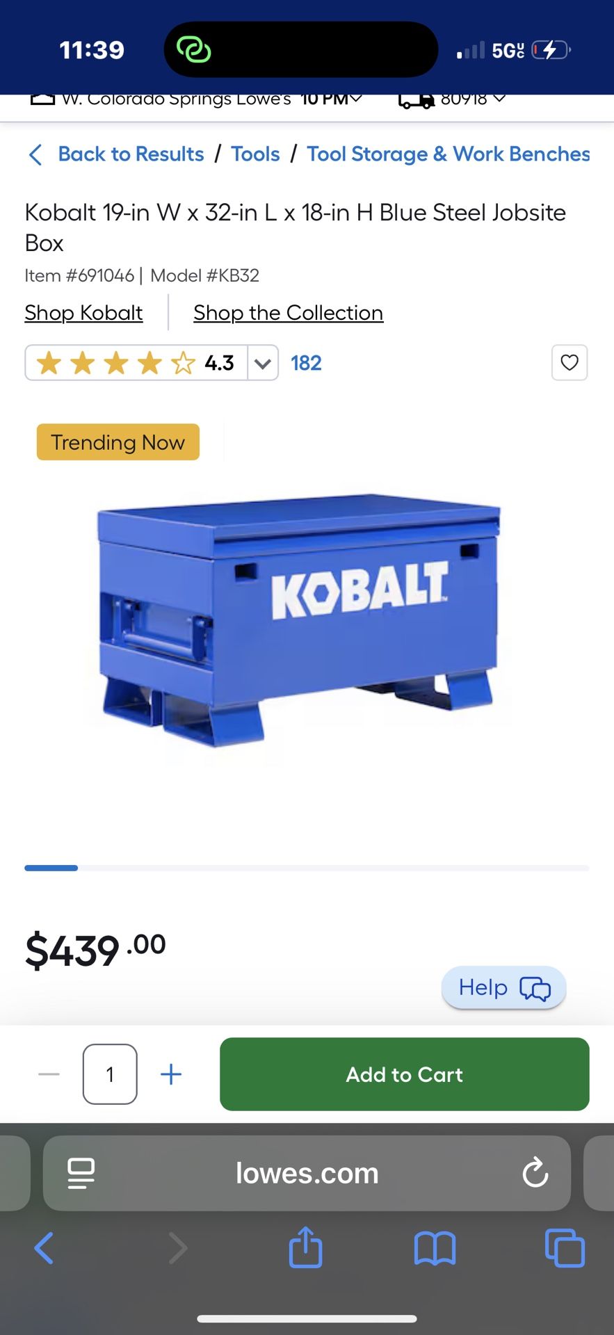 Kobalt Job Box Brand New