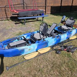 2020 Vanhunks Sauger Tandem Kayak with Pedal Drive And Trolling Motor 