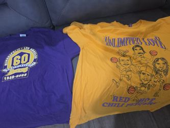 2 New Lakers shirts x large unlimited Love red hot peppers Glendora