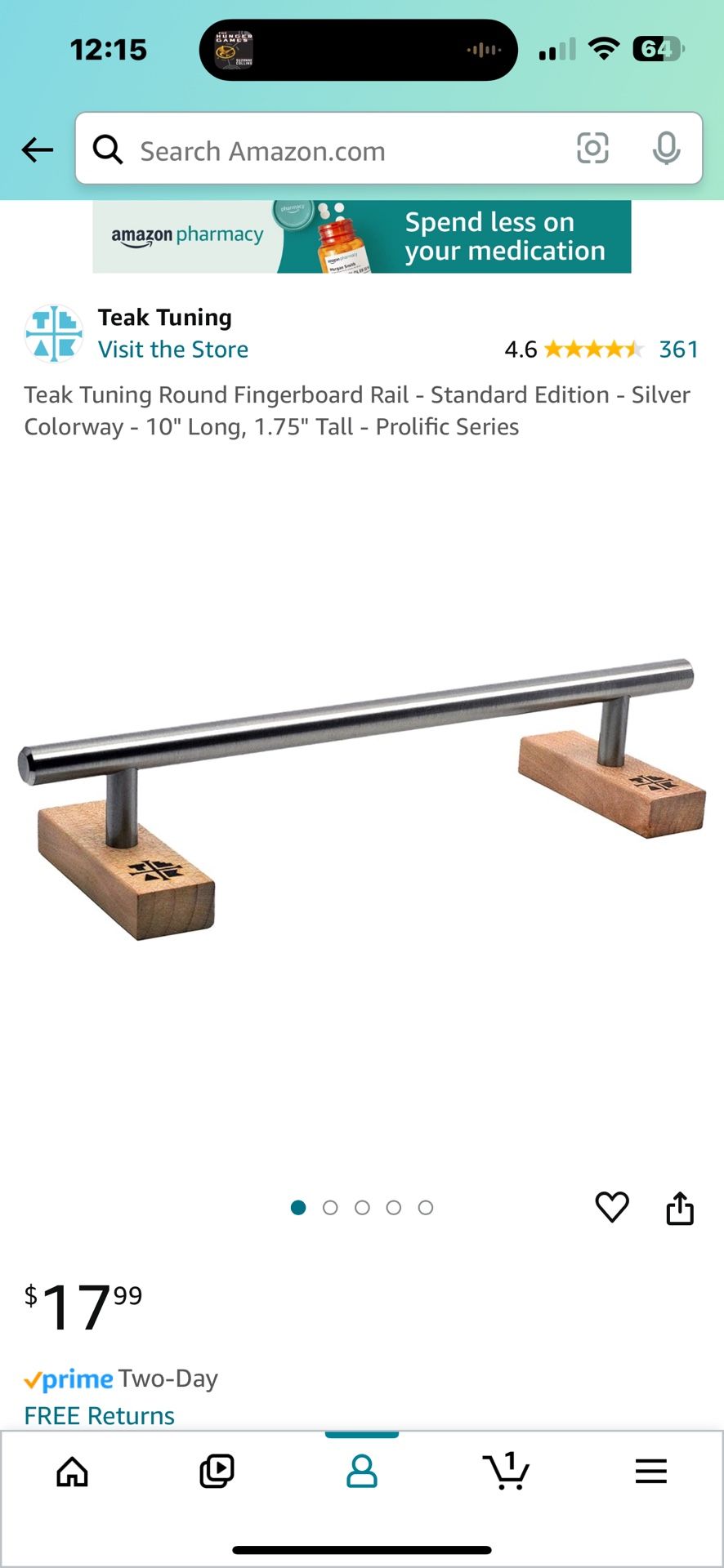 Teak Tuning Tech Deck Rail Fingerboard Rail