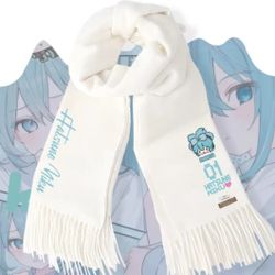 Hatsune Miku Collaboration Future Pixel Style Merchandise: Miku Anime Scarves for Boys and Girls, Warm Autumn/Winter Cosplay Neck Warmers
