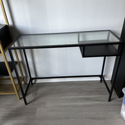 Black Computer Desk (with glass top)