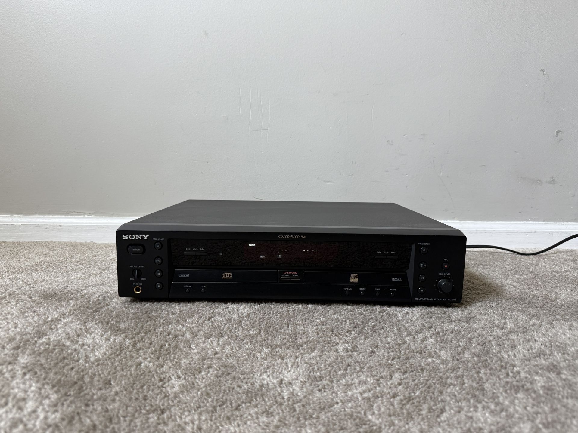 Sony RCD-W1 Dual Compact Disc CD Player Recorder