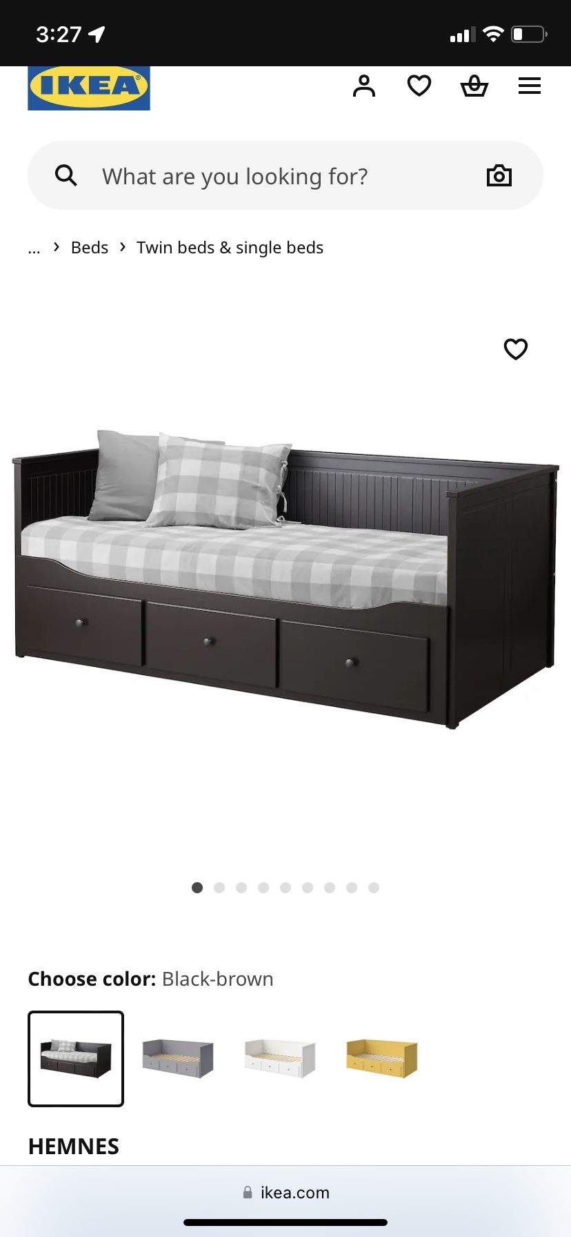 IKEA twin side double bed frame with drawers